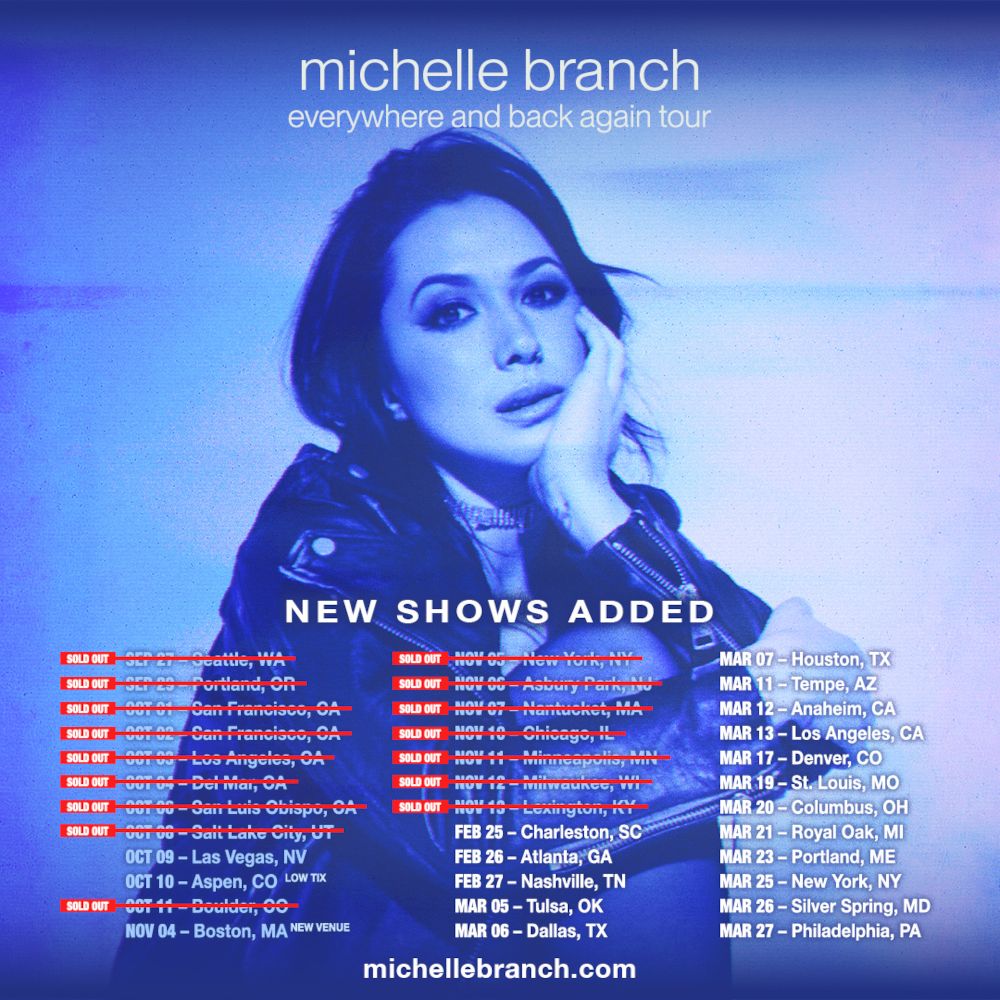 Featured image Michelle Branch Reveals 2027 Dates for Everywhere and Back Again Tour