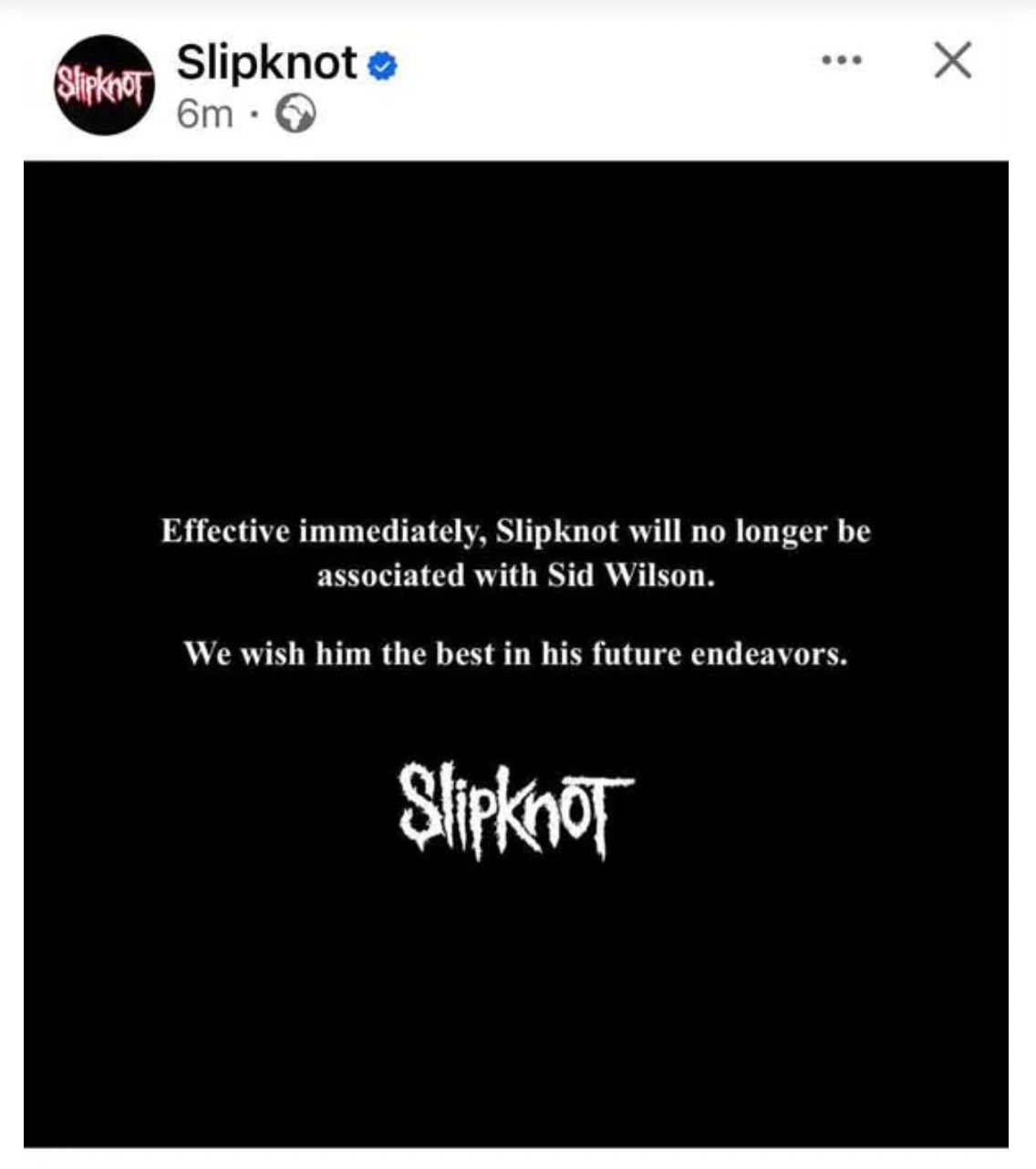 Featured image Slipknot officially separates from Sid Wilson