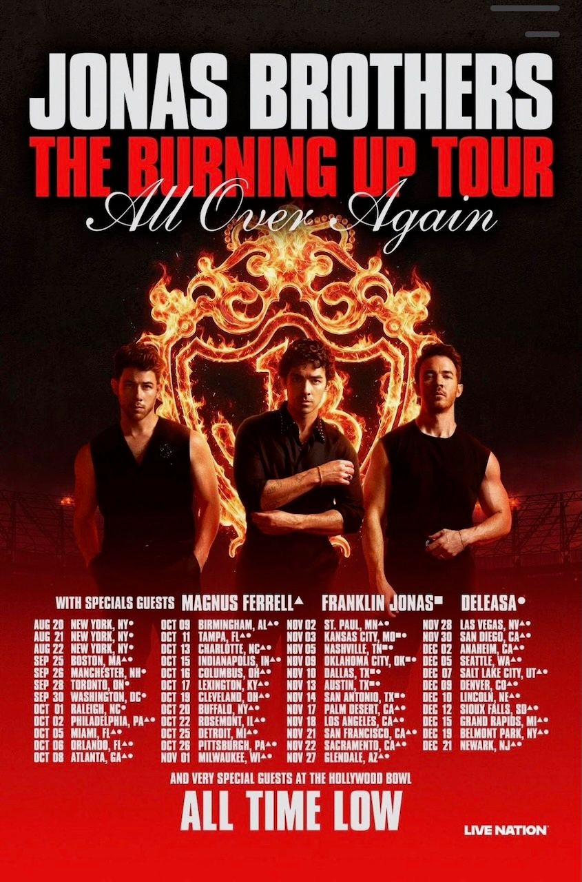 Featured image Jonas Brothers Announce Burning Up Tour North American Tour