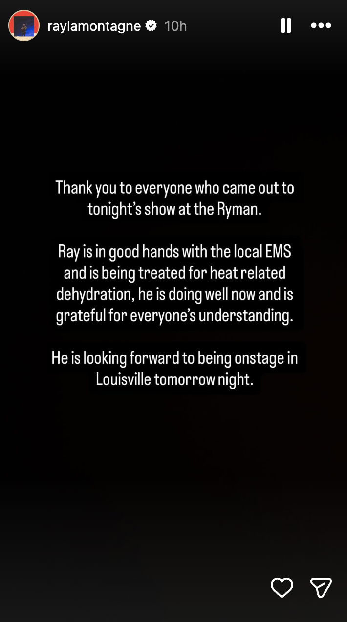 Featured image Ray LaMontagne collapses onstage in Nashville